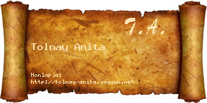 Tolnay Anita névjegykártya